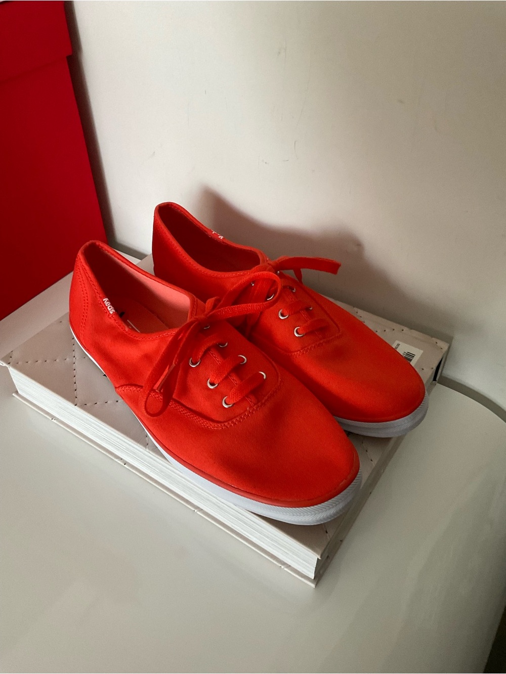 Keds Bright Orange Canvas Lace-Up Women's Sneakers Size 10